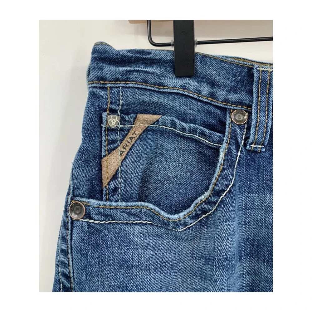 Ariat M4 Jeans Mens 33x36 Blue Relaxed Straight Leg Western Workwear Denim